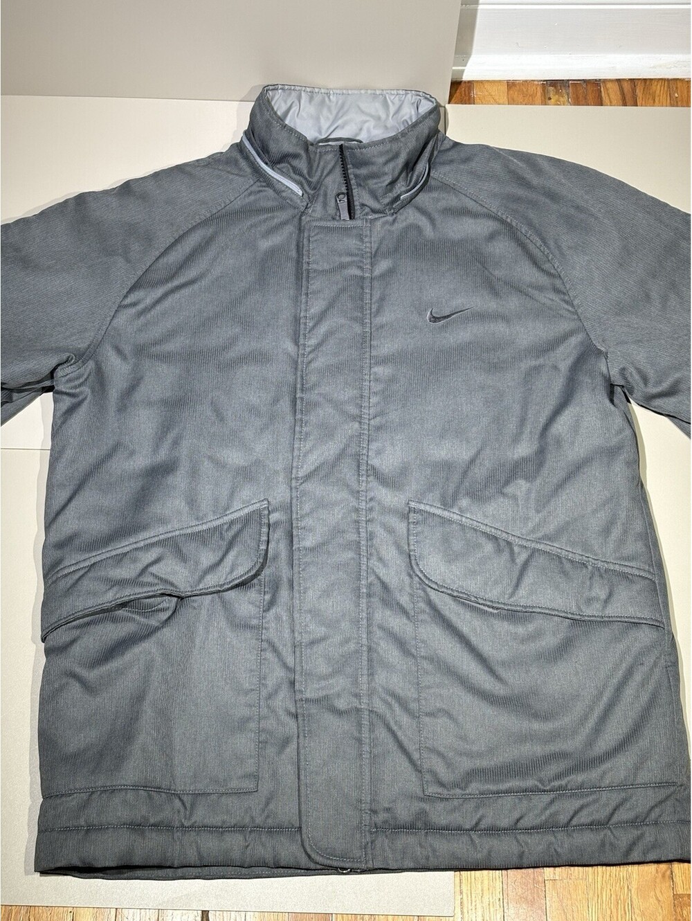 VTG Nike Storm-FIT Insulated Heavy Jacket Grey Men's L Y2K Gorpcore Parka Coat